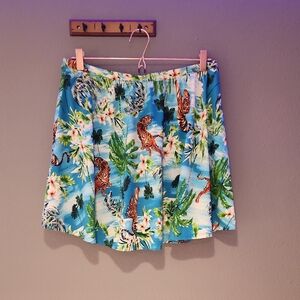 Torrid Tropical Print Swim Skort with Tigers